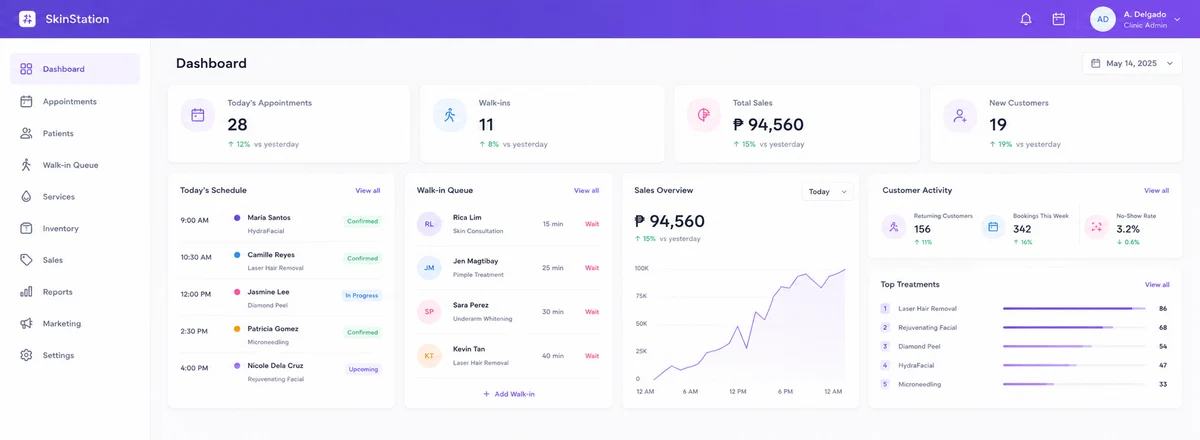 SkinStation interface